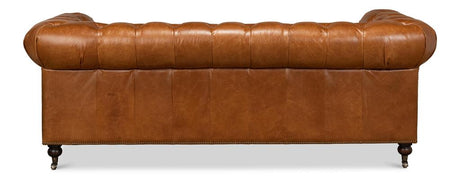 English Club Brown Tufted Sofa - Ornate Home