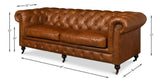 English Club Brown Tufted Sofa - Ornate Home