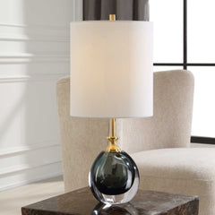 Enigma Teal Blue Glass Buffet Lamp - Ornate Home