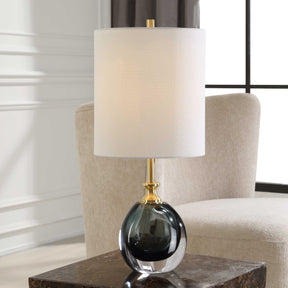 Enigma Teal Blue Glass Buffet Lamp - Ornate Home