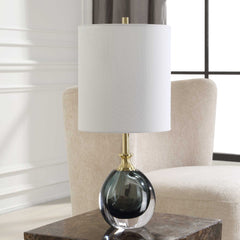 Enigma Teal Blue Glass Buffet Lamp - Ornate Home