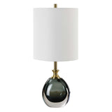 Enigma Teal Blue Glass Buffet Lamp - Ornate Home