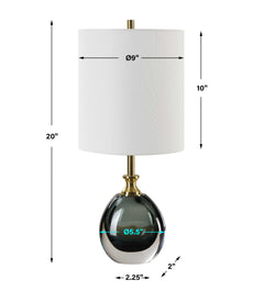 Enigma Teal Blue Glass Buffet Lamp - Ornate Home