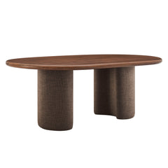Enric Walnut 84 Inch Mango Wood Oval Dining Table - Ornate Home