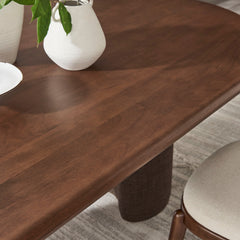 Enric Walnut 84 Inch Mango Wood Oval Dining Table - Ornate Home