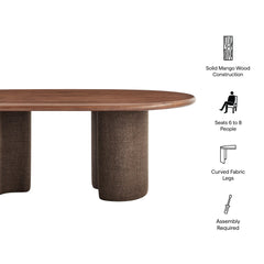 Enric Walnut 84 Inch Mango Wood Oval Dining Table - Ornate Home