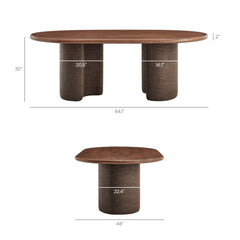 Enric Walnut 84 Inch Mango Wood Oval Dining Table - Ornate Home