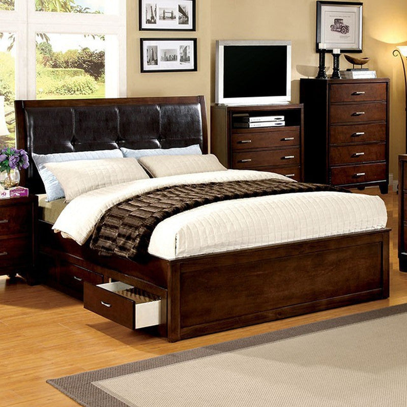 Enrico Brown Cherry Queen Bed - Ornate Home