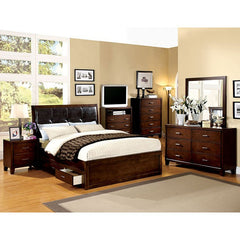 Enrico Brown Cherry Queen Bed - Ornate Home