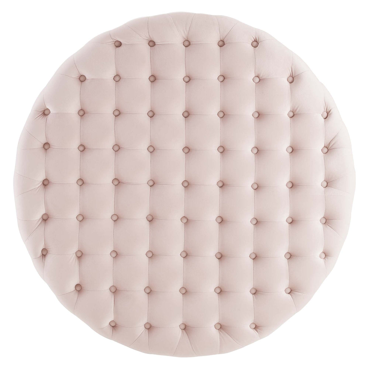 Ensconce Pink Tufted Performance Velvet Round Ottoman - Ornate Home