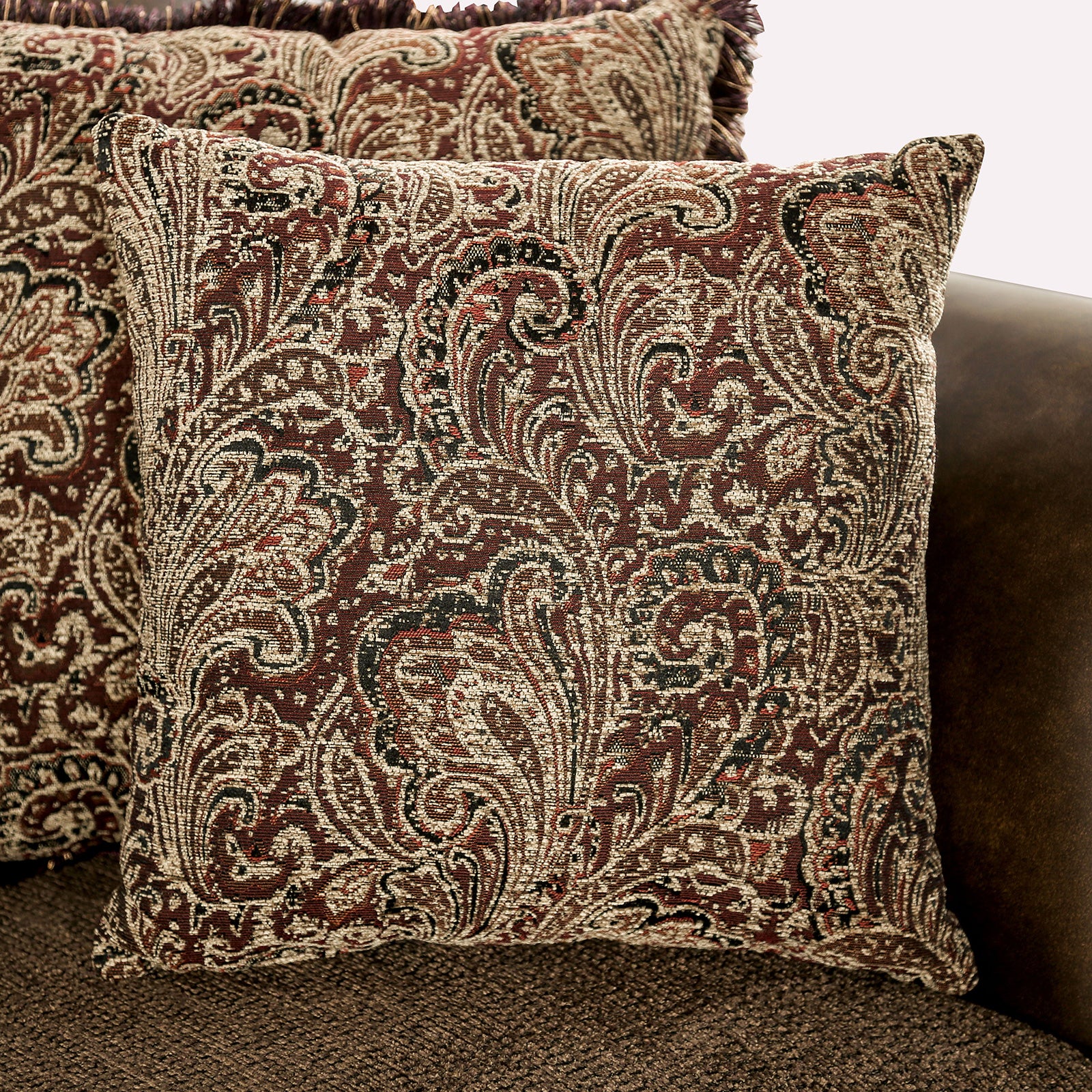 Ensenada Dark Cherry/Brown Loveseat - Ornate Home