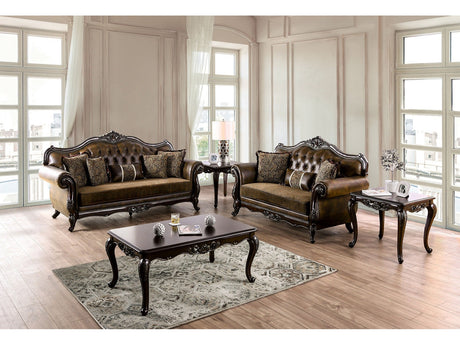Ensenada Dark Cherry/Brown Sofa & Loveseat - Ornate Home