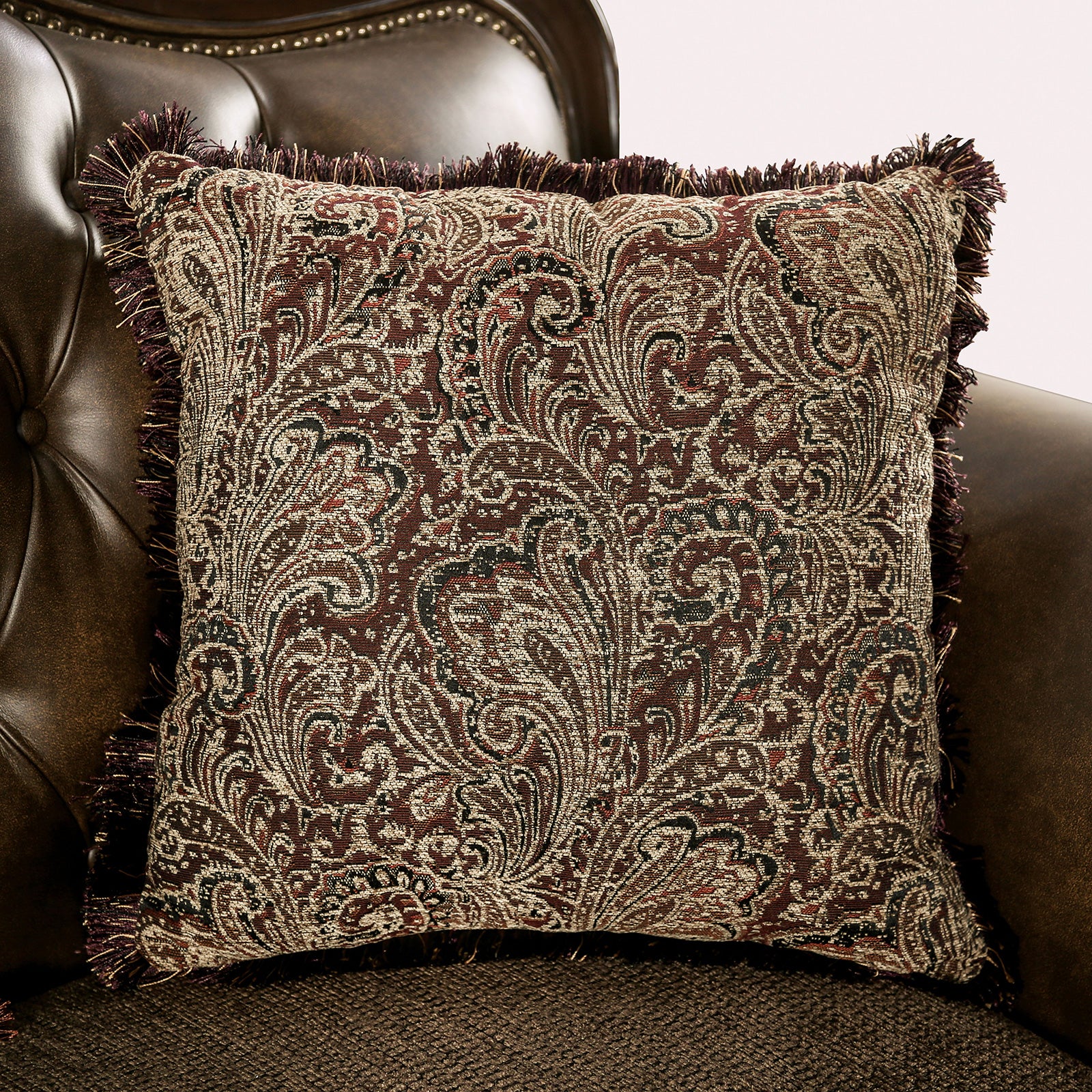 Ensenada Dark Cherry/Brown Sofa & Loveseat - Ornate Home