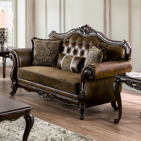 Ensenada Dark Cherry/Brown Sofa & Loveseat - Ornate Home