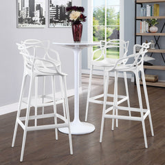 Entangled White Bar Stool (Set of 4) - Ornate Home