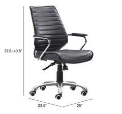 Enterprise Black Low Back Office Chair - Ornate Home
