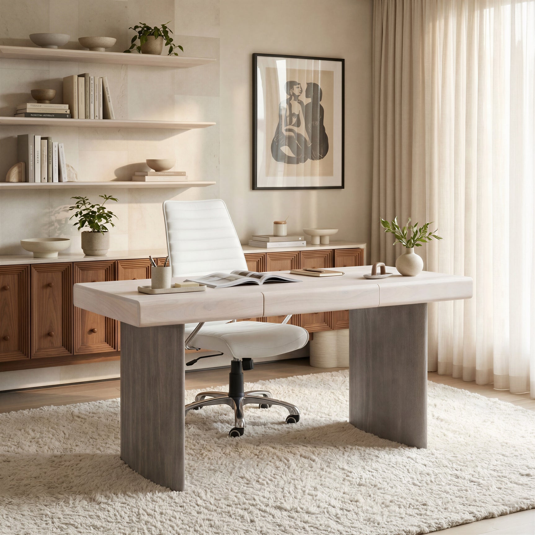 Enterprise White Low Back Office Chair