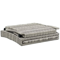 Envisage Light Gray/Navy Chaise Outdoor Patio Wicker Rattan Lounge Chair - Ornate Home
