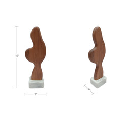 Eon Brown Wood and Marble Sculpture I - Ornate Home
