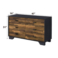 Eos Walnut & Black Dresser - Ornate Home