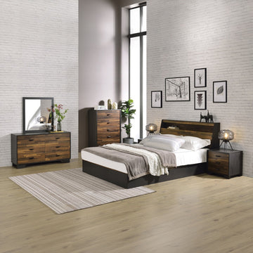 Eos Walnut & Black Dresser - Ornate Home