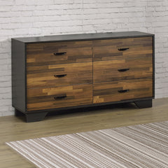 Eos Walnut & Black Dresser - Ornate Home