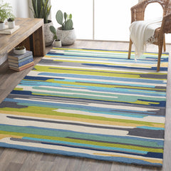 Ephrata Colorful Blue Outdoor Rug - Clearance - Ornate Home