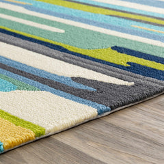 Ephrata Colorful Blue Outdoor Rug - Clearance - Ornate Home