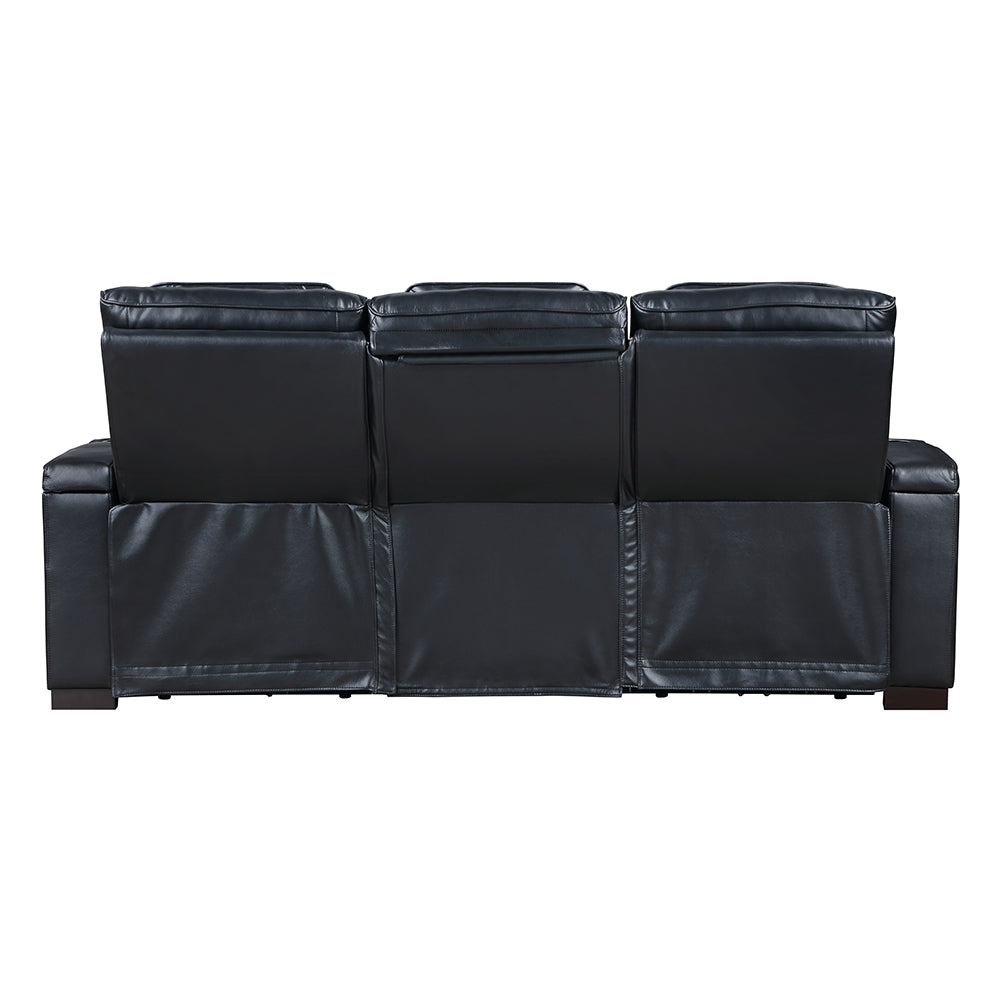 Ephron Black Power Motion Sofa w/ Dropdown Table - Ornate Home