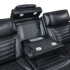 Ephron Black Power Motion Sofa w/ Dropdown Table - Ornate Home