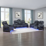 Ephron Black Power Motion Sofa w/ Dropdown Table - Ornate Home