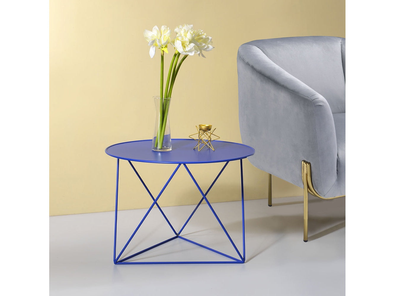 Epidia Blue Accent Table - Ornate Home