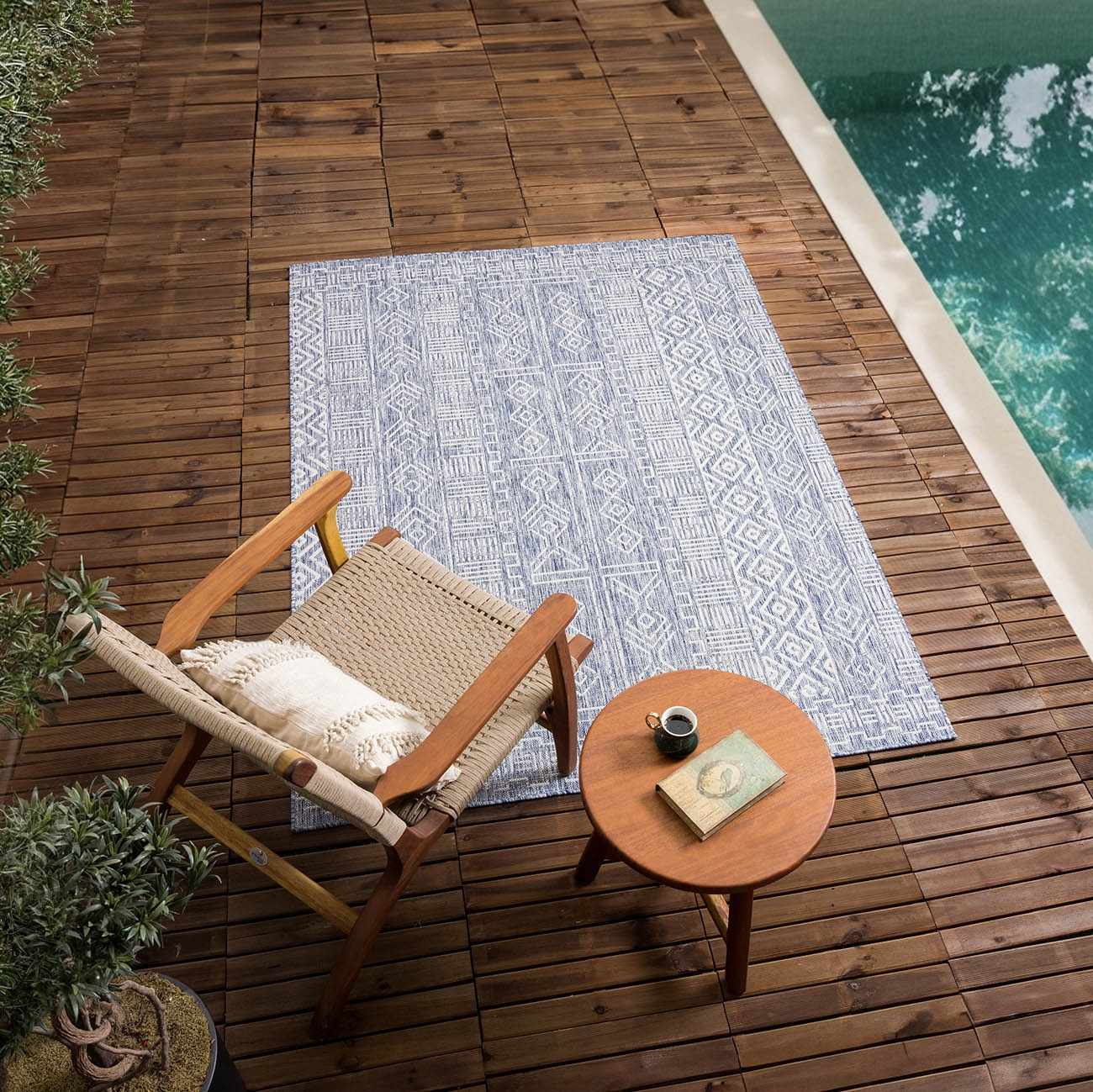 Epson Blue Indoor & Outdoor Rug - Clearance - Ornate Home