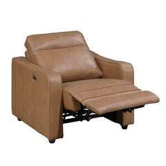 Equinox Brown Power Reclining Chair With Curved Track Arms - Ornate Home