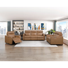 Equinox Brown Power Reclining Chair With Curved Track Arms - Ornate Home