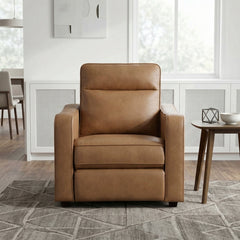 Equinox Brown Power Reclining Chair With Curved Track Arms - Ornate Home