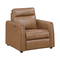 Equinox Brown Power Reclining Chair With Rounded Track Arms - Ornate Home