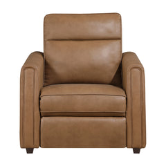 Equinox Brown Power Reclining Chair With Rounded Track Arms - Ornate Home