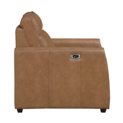 Equinox Brown Power Reclining Chair With Rounded Track Arms - Ornate Home