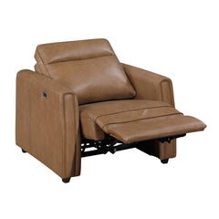 Equinox Brown Power Reclining Chair With Rounded Track Arms - Ornate Home