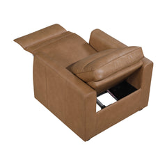 Equinox Brown Power Reclining Chair With Rounded Track Arms - Ornate Home