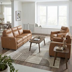 Equinox Brown Power Reclining Chair With Rounded Track Arms - Ornate Home