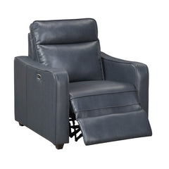 Equinox Gray Power Reclining Chair With Curved Track Arms - Ornate Home