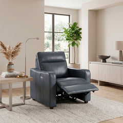 Equinox Gray Power Reclining Chair With Curved Track Arms - Ornate Home