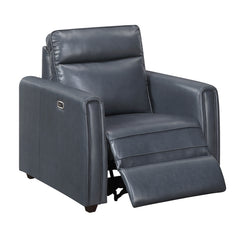Equinox Gray Power Reclining Chair With Rounded Track Arms - Ornate Home