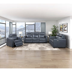 Equinox Gray Power Reclining Chair With Rounded Track Arms - Ornate Home