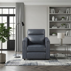 Equinox Gray Power Reclining Chair With Rounded Track Arms - Ornate Home