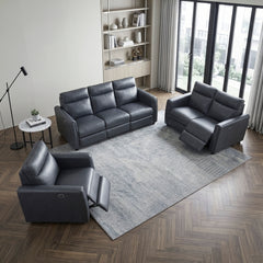 Equinox Gray Power Reclining Chair With Rounded Track Arms - Ornate Home