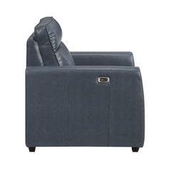 Equinox Gray Power Reclining Chair With Rounded Track Arms - Ornate Home