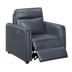 Equinox Gray Power Reclining Chair With Rounded Track Arms - Ornate Home